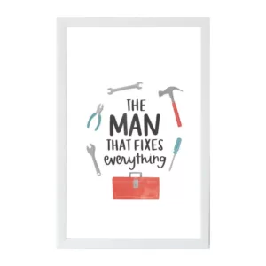 Petal Lane Alexa The Man Art Board, White Frame, Magnetic Memo Board