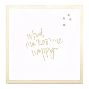 Petal Lane What Makes Me Happy, Gold Frame, Magnetic Memo Board