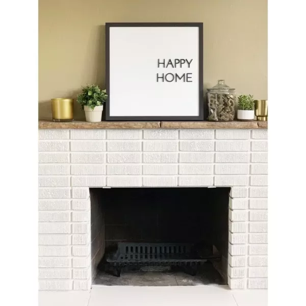 Petal Lane Happy Home with Raised Letters Magnet Board, Ebony Frame, Magnetic Memo Board