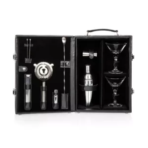 Picnic Time Black Case and  Interior Manhattan Cocktail Set