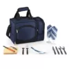 Picnic Time Malibu Navy Wood Picnic Cooler Tote