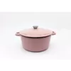 BergHOFF Neo 7 qt. Round Cast Iron Casserole Dish in Pink with Lid