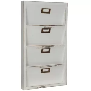 Pinnacle Distressed White Mail Organizer Memo Board