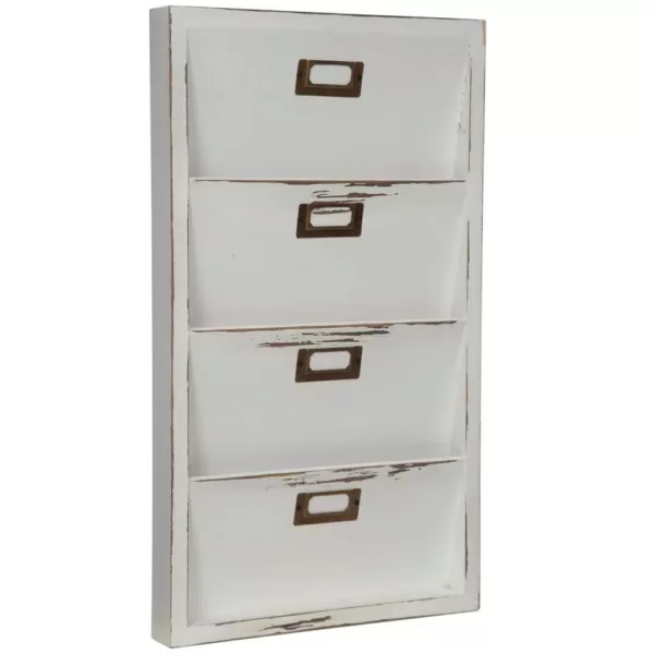 Pinnacle Distressed White Mail Organizer Memo Board