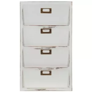 Pinnacle Distressed White Mail Organizer Memo Board