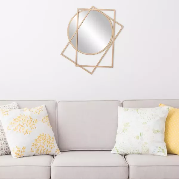 Pinnacle Medium Round Gold Modern Mirror (24 in. H x 21 in. W)