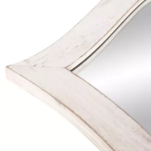 Pinnacle Medium Rectangle Whitewash Hooks Mirror (24.25 in. H x 36.75 in. W)