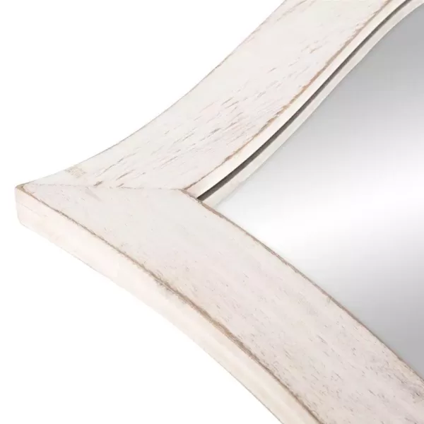 Pinnacle Medium Rectangle Whitewash Hooks Mirror (24.25 in. H x 36.75 in. W)