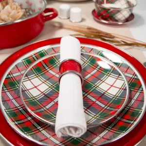 Golden Rabbit Highland Plaid 20 in. Enamelware Serving Tray