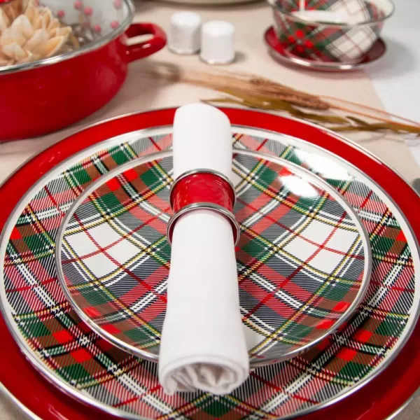 Golden Rabbit Highland Plaid 20 in. Enamelware Serving Tray