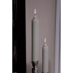 ROOT CANDLES 9 in. Timberline Collenette Platinum Dinner Candle (Box of 4)