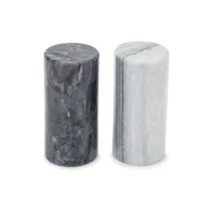 Fox Run White and Black Marble Salt and Pepper Shaker Set