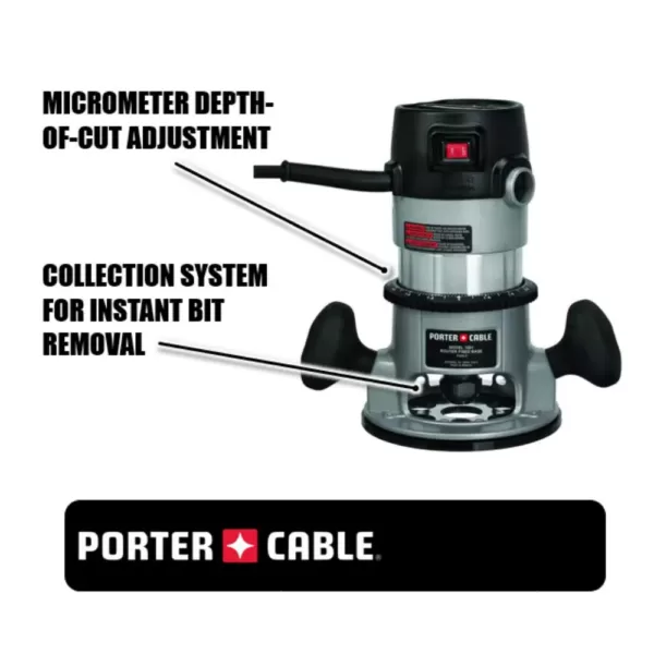 Porter-Cable 11 Amp Corded 1-3/4 Horsepower Fixed Base Router Kit