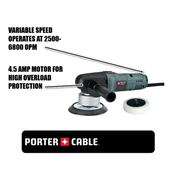 Porter-Cable 4.5 Amp Corded 6 in. Variable Speed Random Orbital Sander with Polishing Pad