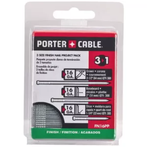 Porter-Cable Pneumatic 16-Gauge 2-1/2 in. Nailer Kit with Bonus 16-Gauge Finish Nail Project Pack (900 per Box)