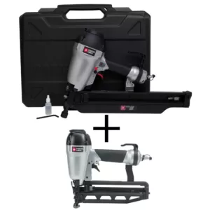 Porter-Cable Pneumatic 21-Degree Corded 3-1/2 in. Full Round Framing Nailer with Bonus Pneumatic 16-Gauge 2-1/2 in. Finish Nailer Kit