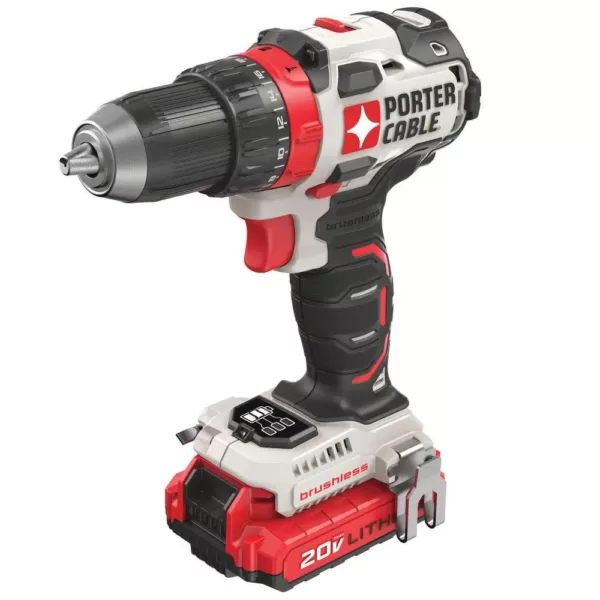 Porter-Cable 20-Volt MAX Lithium-Ion Brushless Cordless 1/2 in. Drill/Driver with 2 Batteries 1.5 Ah and Charger