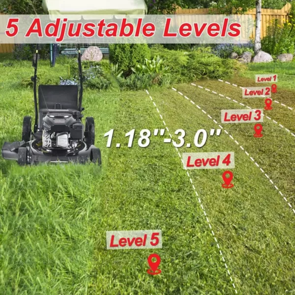 PowerSmart 22 in. 3-in-1 170 cc Gas Self Propelled Walk Behind Lawn Mower