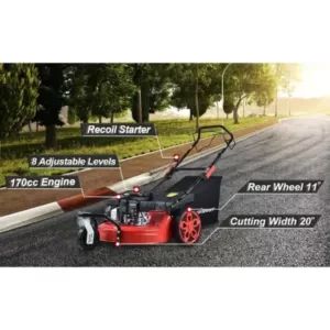 PowerSmart 20 in. 3-in-1 170 cc Gas Walk Behind Self Propelled Lawn Mower