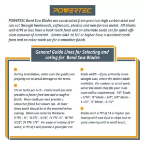 POWERTEC 63-1/2 in. x 3/8 in. x 6 TPI Band Saw Blade