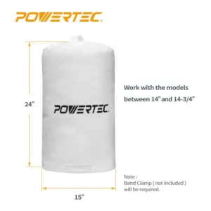 POWERTEC 15 in. by 24 in. 1 Micron Dust Filter Bag