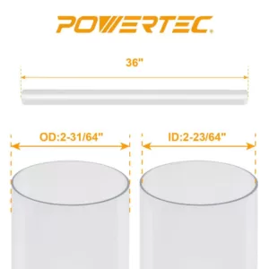 POWERTEC 2-1/2 in. x 36 in. Long Clear Pipe