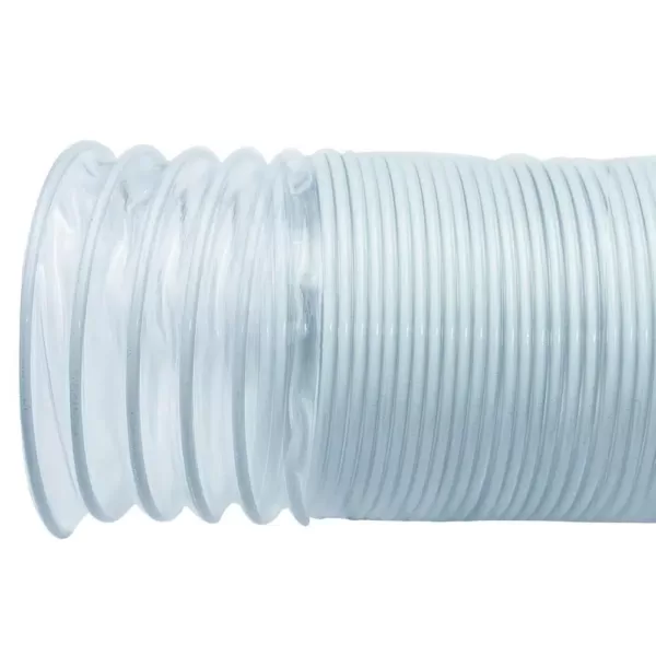 POWERTEC 4 in. x 50 ft. PVC Flexible Dust Collection Hose, Clear Color