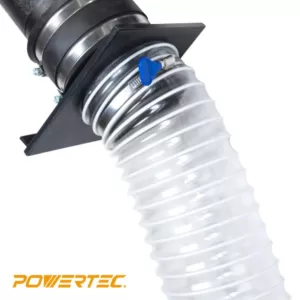 POWERTEC 4 in. x 50 ft. Flexible PVC Dust Collection Hose with 2 Key Hose Clamps, Clear Color