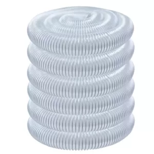 POWERTEC 3 in. x 50 ft. Clear Vue PVC Dust Collection Flexible Heavy-Duty Hose