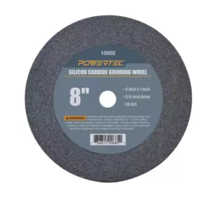 POWERTEC 8 in. x 1 in. x 5/8 in. 36 Grit Silicon Carbide Grinding Wheel