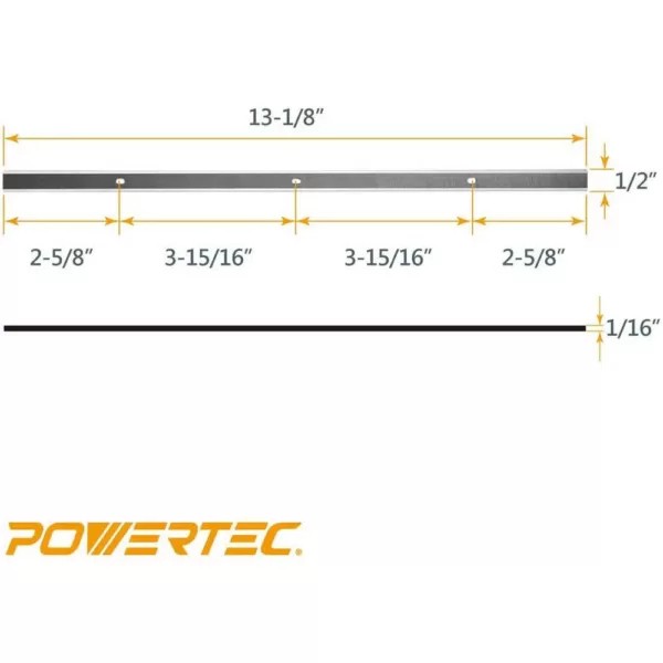 POWERTEC 13 in. High-Speed Steel Planer Knives for Delta 22-580 (Set of 2)