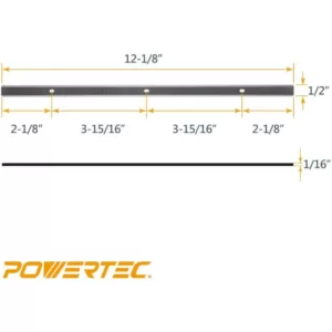 POWERTEC 12 in. x 15/32 in. x 1/16 in. High-Speed Steel Planer Knives (Set of 2)