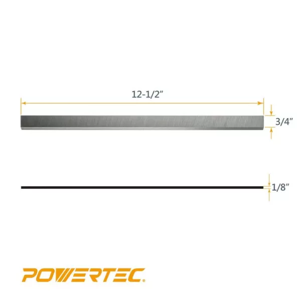 POWERTEC 12-1/2 in. High-Speed Steel Planer Knives for JET 708522 JWP-12-4P (Set of 2)