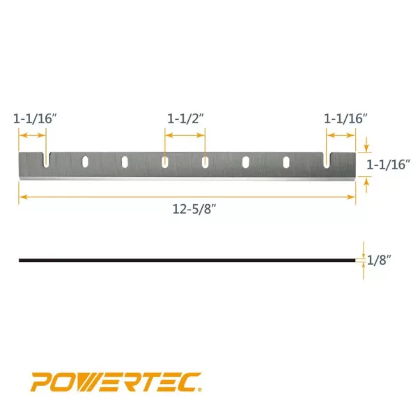 POWERTEC 12.5 in. M2 High-Speed Steel Planer Knives for DeWalt 733, DW7332 (2-Sets), 4-Knives