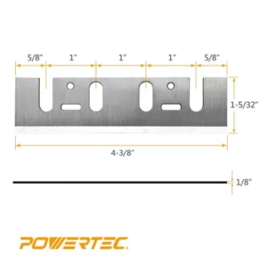 POWERTEC 4-3/8 in. HSS Planer Blades for Makita 1912B / 1805B (Set of 2)