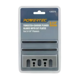 POWERTEC D-17239 and 3-1/4 in. Carbide Planer Blades with Set Plates for Makita Planers (2-Sets)