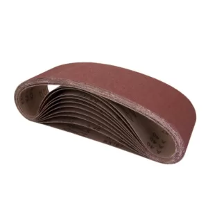 POWERTEC 4 in. x 36 in. 240-Grit Aluminum Oxide Sanding Belt (3-Pack)