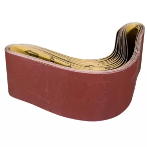 POWERTEC 6 in. x 48 in. 60-Grit Aluminum Oxide Sanding Belt (10-Pack)