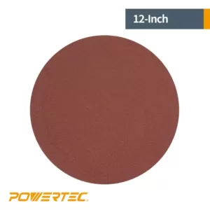 POWERTEC 12 in. 100 Grit PSA Aluminum Oxide Self Stick Sanding Disc (10-Pack)