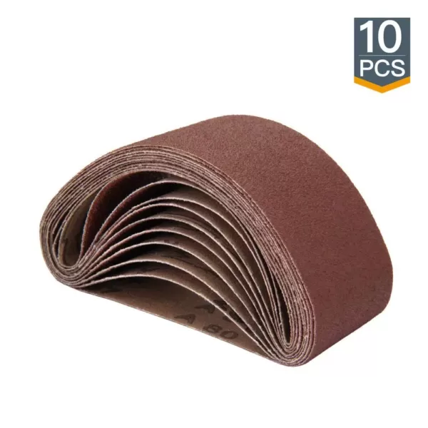 POWERTEC 2-1/2 in. x 14 in. 60-Grit Aluminum Oxide Sanding Belt (10-Pack)