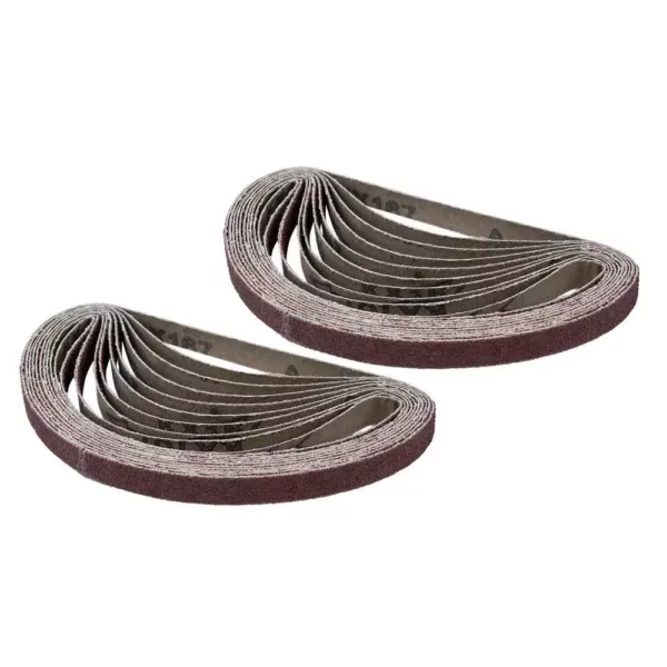 POWERTEC 1/2 in. x 18 in. 40-Grit Aluminum Oxide Sanding Belt (20-Pack)