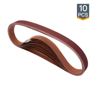 POWERTEC 1 in. x 42 in. 150-Grit Aluminum Oxide Sanding Belt (10-Pack)