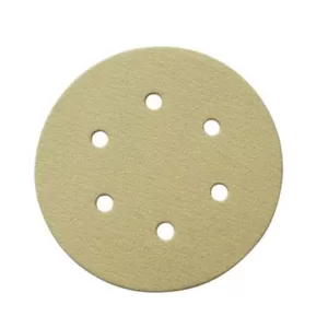 POWERTEC 6 in. A/O Hook and Loop 6-Hole Sanding Disc Assortment Grits 80,100,120,150,220 in Gold (50-Pack)