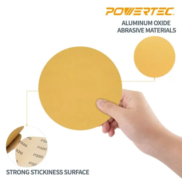 POWERTEC 6 in. 400-Grit Aluminum Oxide PSA Sanding Disc Roll (100-Pack)