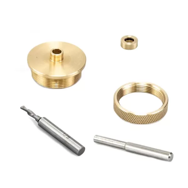 POWERTEC Router Bits Solid Brass Inlay Kit Incl. 1/8 in. Carbide Router Bit, 1/4 in. Shank, Bushing, Nut, Collar, Alignment Pin