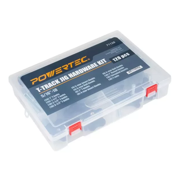 POWERTEC T-Track Jig Hardware Kit (129-Piece)