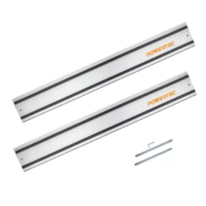 POWERTEC 55 in. Track Saw Guide Rail with Connector for Makita or Festool Track Saw (2-Pack)