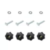 POWERTEC T-Track Knob Kit with 7 Star 1/4 in. -20 Threaded Knobs, Bolts and Washers for Woodworking Jigs and Fixtures (Set of 4)