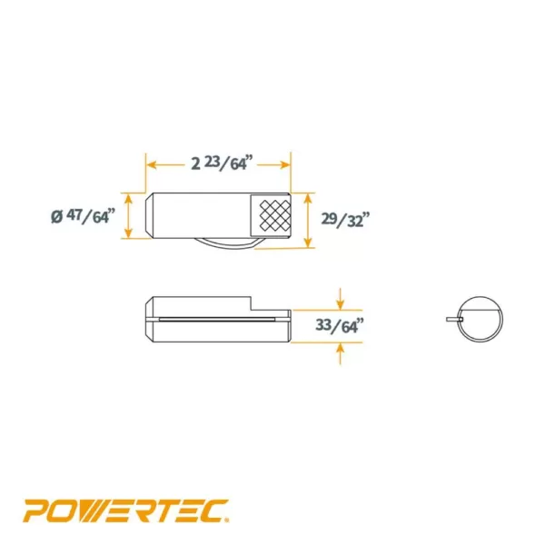 POWERTEC 3/4 in. x 2-3/8 in. Aluminum Bench Dogs Spring Loaded Hold Down for Workbenches (4-Pack)