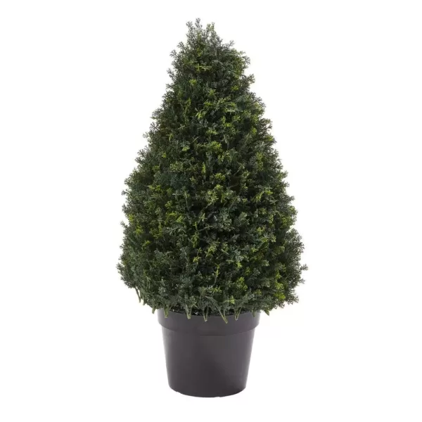 Pure Garden 37 in. Artificial Cypress Tower Style Topiary